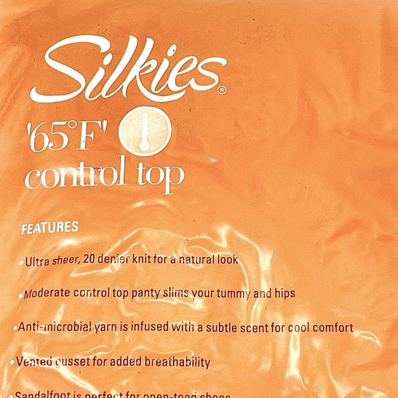 SILKIES NEW 3 PACK Queen/XL Nude 740501 Ultra Sheer 65* Control Top Sandalfoot - Picture 6 of 10